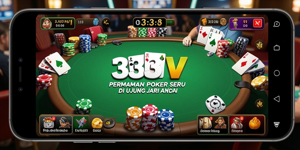 Tampilan menarik dari gameplay Poker di 333V.