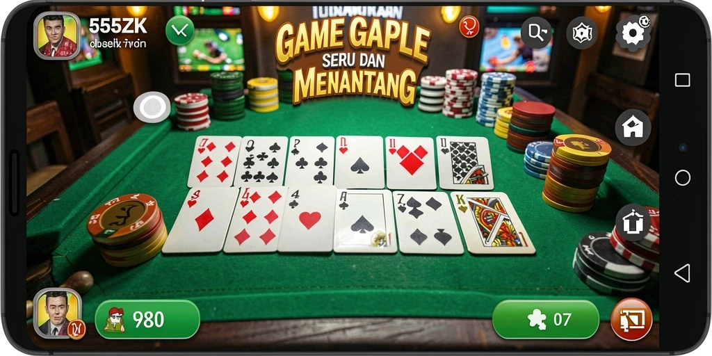 Screenshot gameplay menampilkan keseruan bermain Gaple di 555ZK.