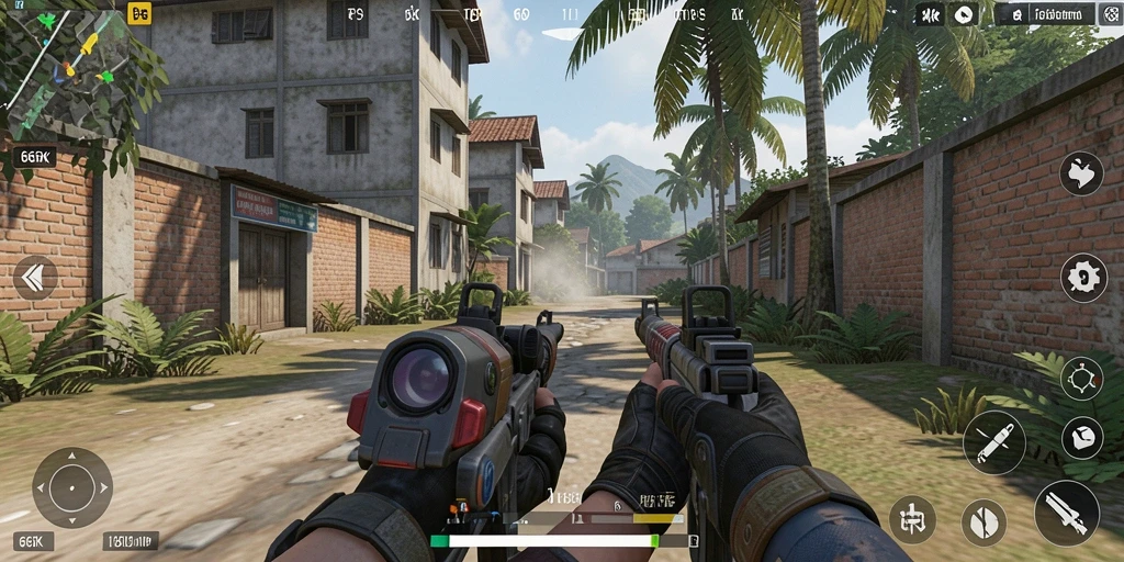 Screenshot gameplay menunjukkan pertempuran seru dalam 66K dengan grafis yang menakjubkan.