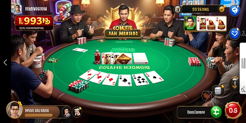 Tangkapan layar menunjukkan aksi seru permainan Poker di 9939.