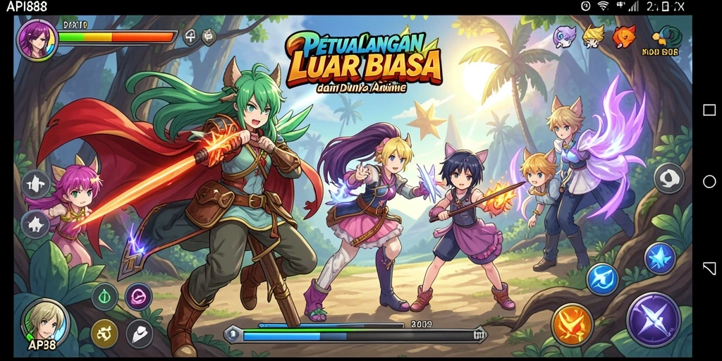Tampilan gameplay API88 dengan karakter anime yang menarik.