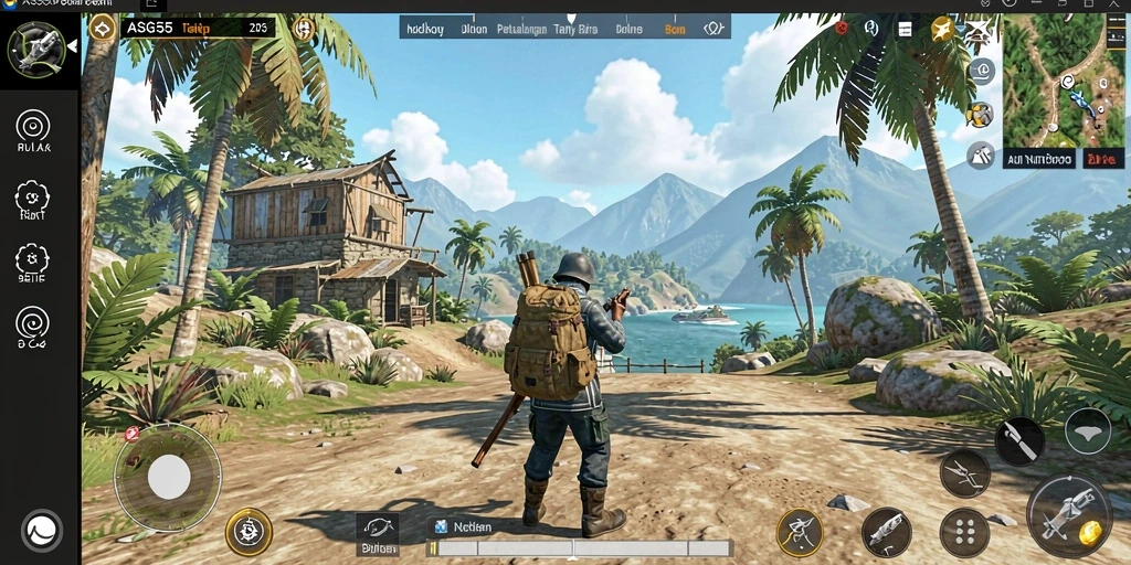 Tampilan gameplay eksplorasi dunia terbuka ASG55 yang menakjubkan.