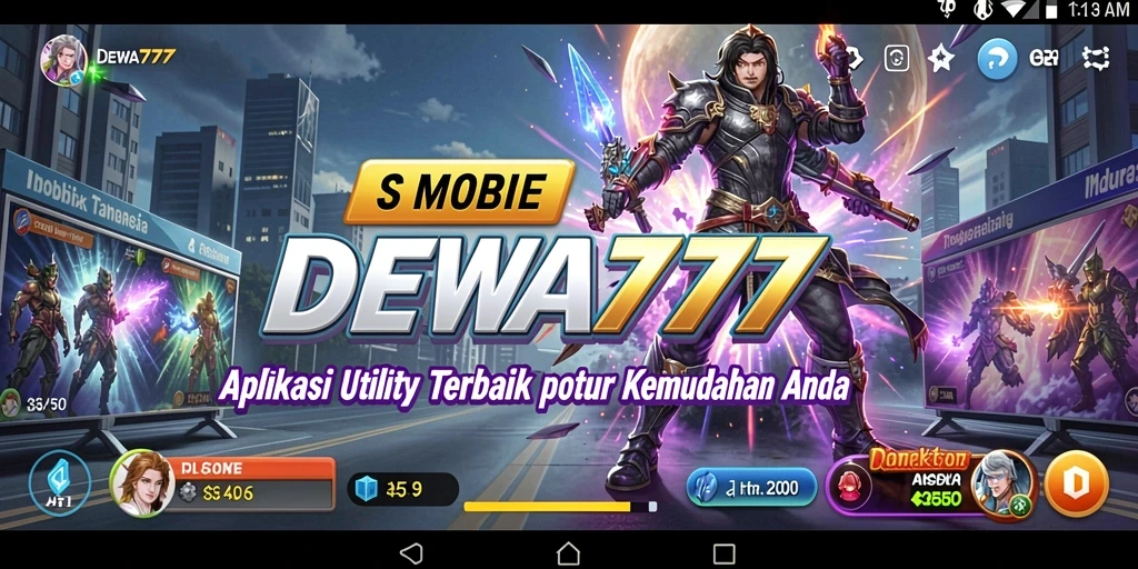 Tampilan utama DEWA777 yang menunjukkan fitur-fitur Utility yang bermanfaat.