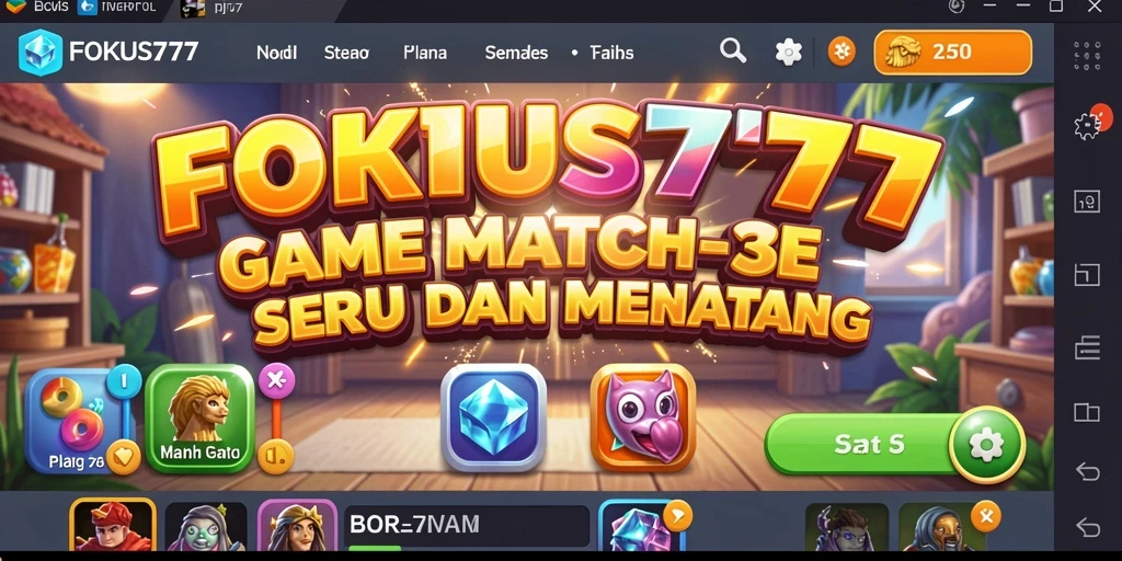 Screenshot gameplay menarik dari FOKUS777 dalam genre Match-3.