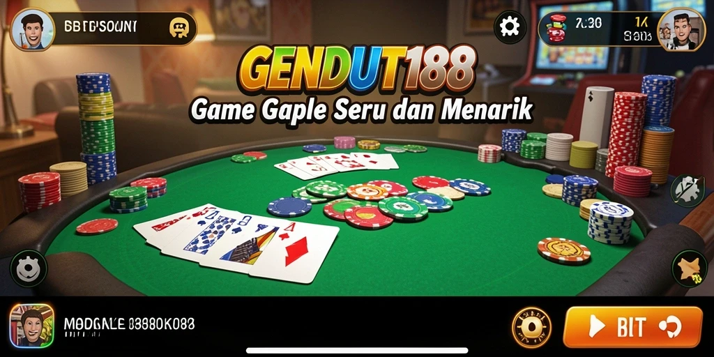 Tampilan utama gameplay Gaple di GENDUT188.