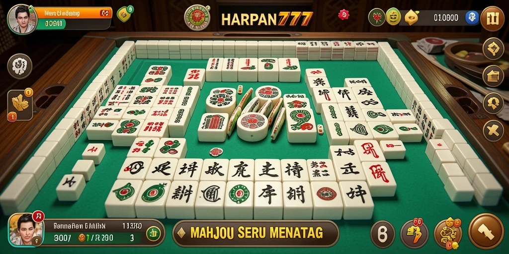 Tampilan gameplay seru dalam HARAPAN777 yang menampilkan strategi Mahjong.