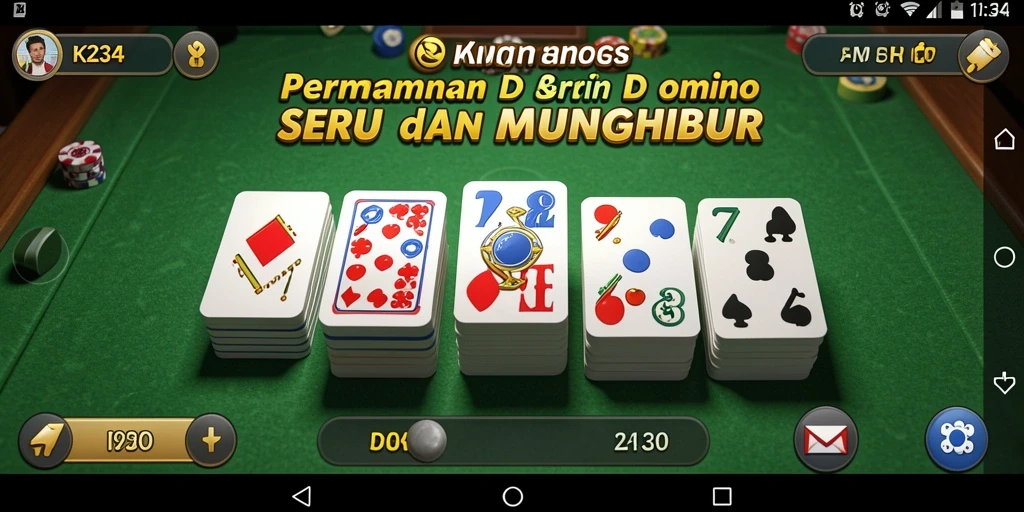 Tampilan gameplay menarik dari aplikasi K234 bermain domino.