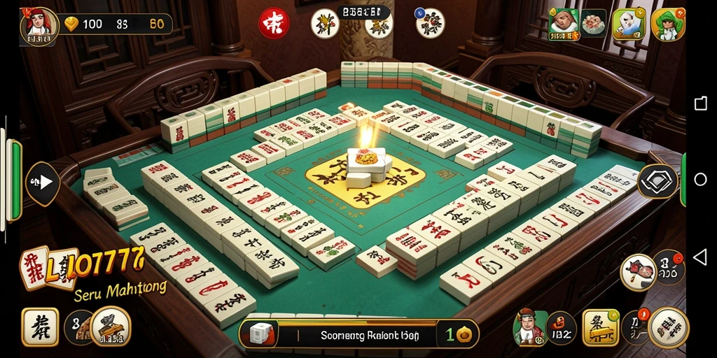 Tampilan gameplay LJO777 dengan desain ubin Mahjong yang menarik.