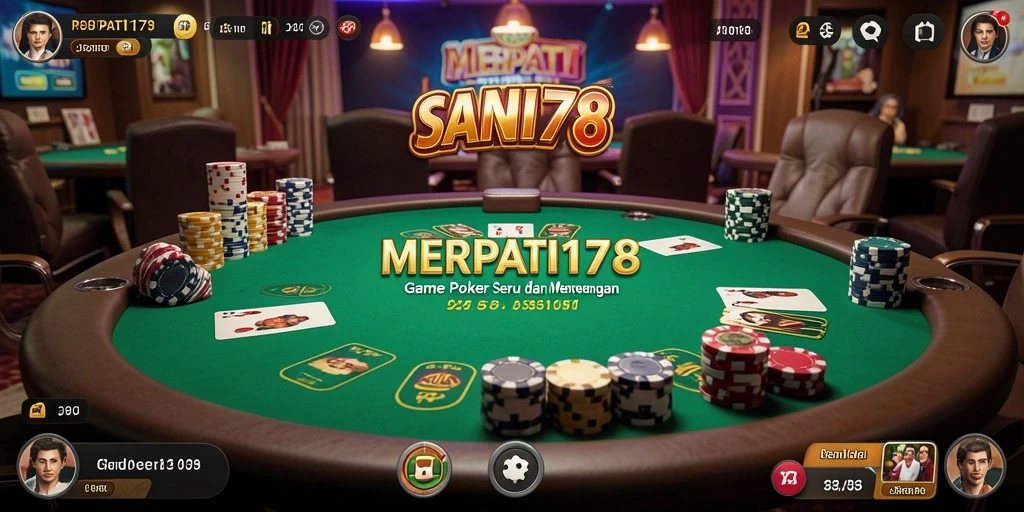Screenshot gameplay MERPATI178 menampilkan suasana meja Poker yang mendebarkan.