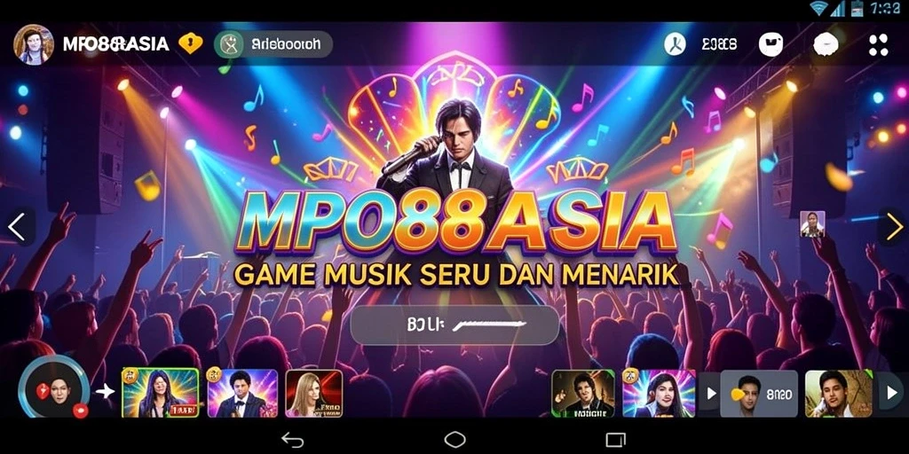 Tampilan gameplay MPO88ASIA dengan berbagai lagu musik interaktif.