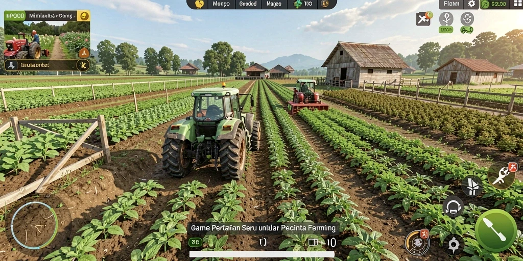 Screenshot MPOID menampilkan pemain yang sedang merawat kebun mereka dengan penuh semangat.