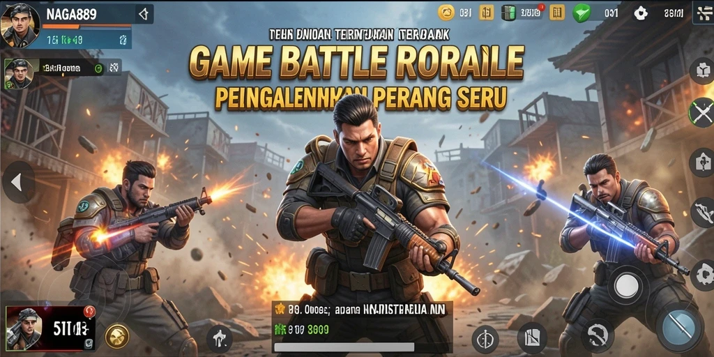 Tampilan gameplay NAGA889 dalam pertempuran seru di arena Battle Royale.