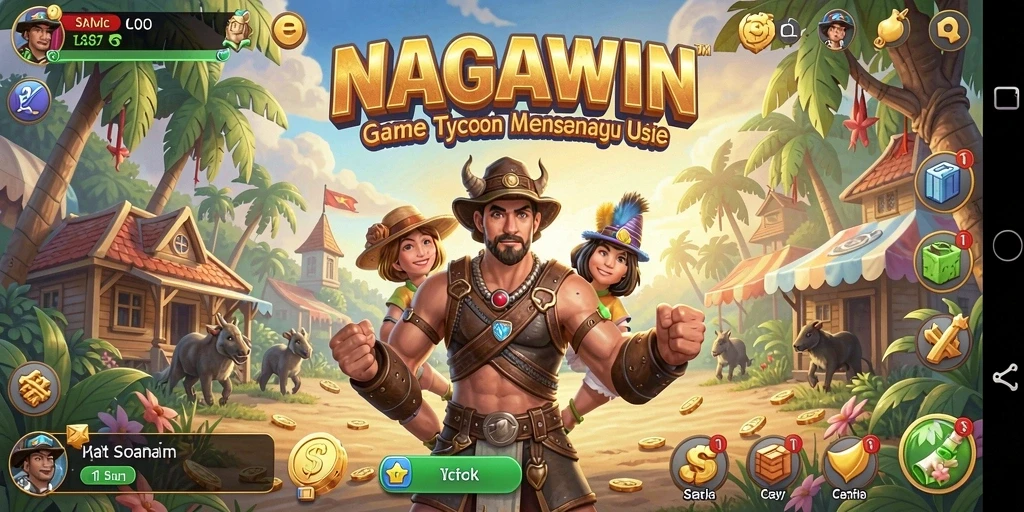 Tampilan gameplay NAGAWIN yang menarik dan seru.