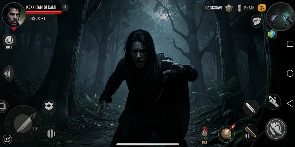 Screenshot gameplay yang menegangkan dari OKJKT.