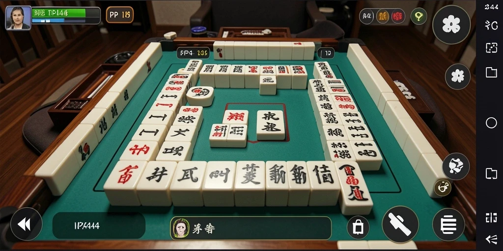 Tampilan gameplay menarik dari PP444, permainan Mahjong yang seru.