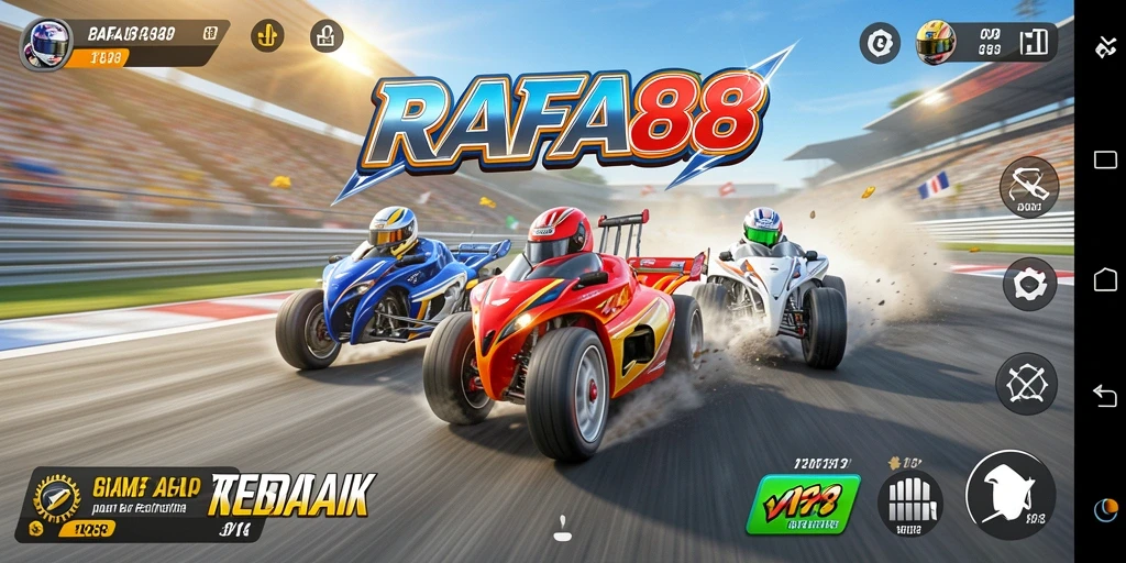 Tampilan gameplay balap yang menegangkan dalam RAFA88.