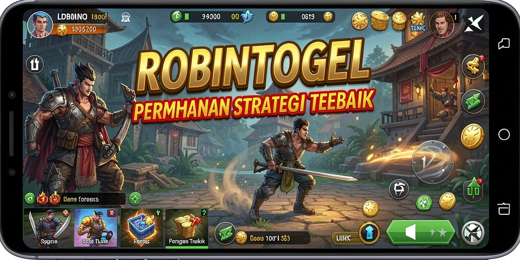 Screenshot menunjukkan gameplay strategi yang intens dan mendebarkan di ROBINTOGEL.