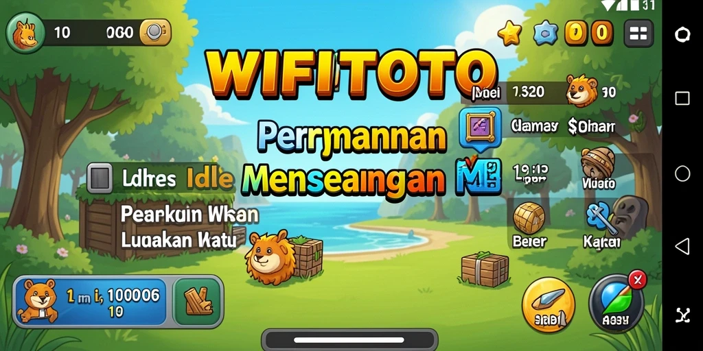 Tampilan gameplay WIFITOTO yang menunjukkan elemen Idle dan interaksi sosial.